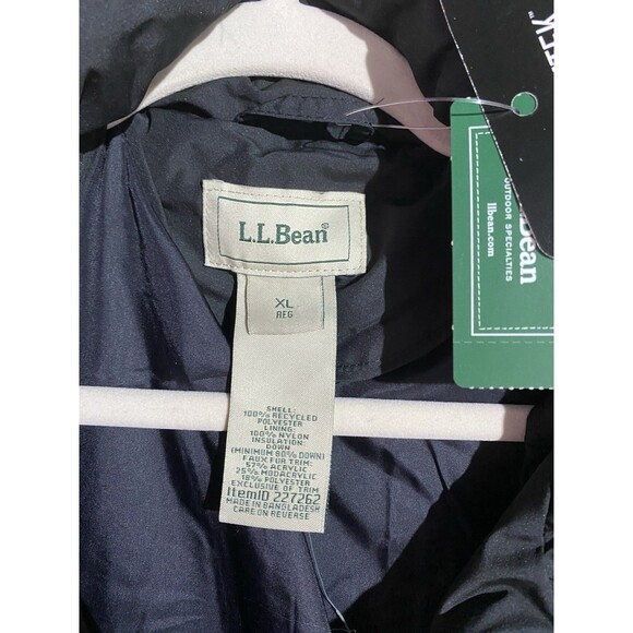 LL Bean Ultrawarm Downtek Coat Womens XL Black Puffer Snaps Long Granola Girl - Picture 4 of 15